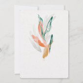 Velvet Jade Peach Foliage Wedding Kaart (Achterkant)