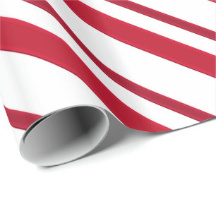 Velvet-lintstroken, diep rood en wit cadeaupapier