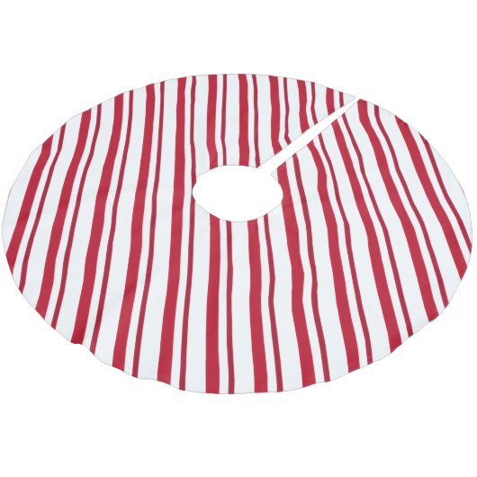 Velvet-lintstroken, diep rood en wit kerstboom rok (Gekanteld)