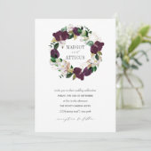 Velvet Magnolia en Ivory flower met bruiloft Kaart (Staand voorkant)