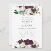 Velvet Magnolia Flower Wedding Rehearsal Dinner Kaart (Voorkant)