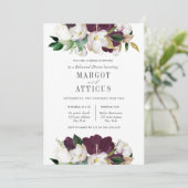 Velvet Magnolia Flower Wedding Rehearsal Dinner Kaart (Staand voorkant)