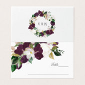 Velvet Magnolia Flowers monogram Weddenschap Visitekaartje (Buitenkant ongevouwen)