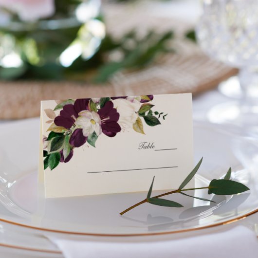 Velvet Magnolia Flowers monogram Weddenschap Visitekaartje
