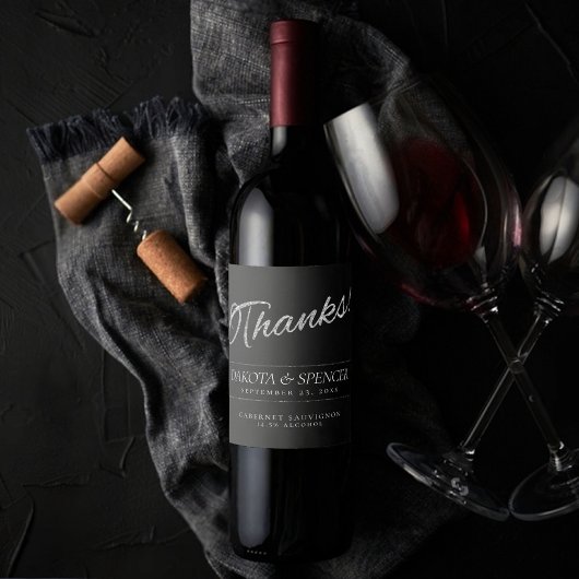 Velvet Onyx Grunge | Deep Vampy Jet Black Bedankt Wijn Etiket