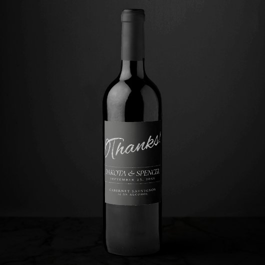 Velvet Onyx Grunge | Deep Vampy Jet Black Bedankt Wijn Etiket