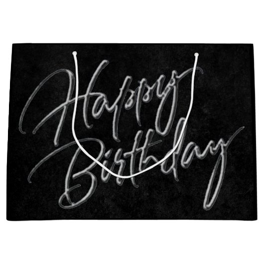 Velvet Onyx Grunge | Vampy Black Happy Birthday Groot Cadeauzakje (Voorkant)