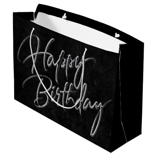 Velvet Onyx Grunge | Vampy Black Happy Birthday Groot Cadeauzakje (Achterkant Gekanteld)