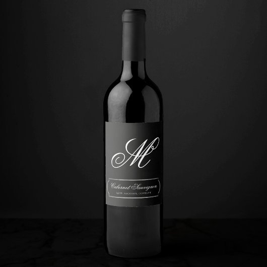 Velvet Onyx Grunge | Vampy Jet Black Aangepast scr Wijn Etiket