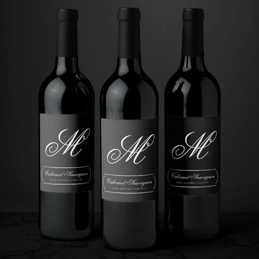 Velvet Onyx Grunge | Vampy Jet Black Aangepast scr Wijn Etiket