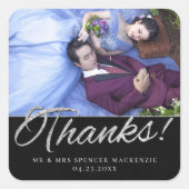 Velvet Onyx Grunge | Vampy Jet Zwarte Bedankt Foto Vierkante Sticker (Voorkant)