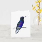 Velvet-paars Coronet Hummingbird Card Kaart (Gele Bloem)