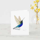 Velvet-paars Coronet Hummingbird Card Kaart (Gele Bloem)