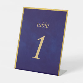 Velvet Paars Gold Fairy Tale Table Number Elegant Reclamebord Met Voetstuk