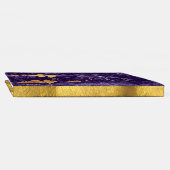Velvet Paars Violet Grape Gold Floral Weddenschap Gastenboek (Rug)