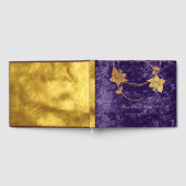 Velvet Paars Violet Grape Gold Floral Weddenschap  Gastenboek (Volledig)