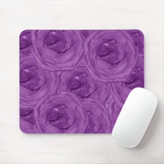 Velvet Paarse Rozen Mousepad Muismat (Met muis)