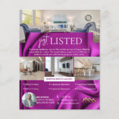 Velvet Paarse zojuist genoteerde makelaar Flyer (Voorkant)