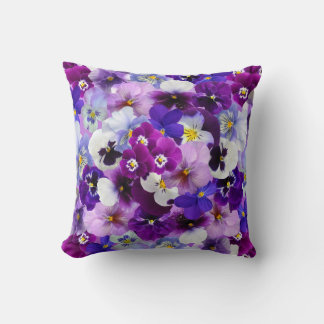 Velvet Pansy Paarse Tuin Bloemenpatroon Kussen
