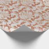 Velvet Peach Roos Gold Silver Damask Elegant Cadeaupapier (Hoek)
