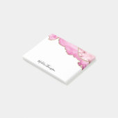 Velvet Pink Gold Agate Geode Script Typography Post-it® Notes (Schuin)