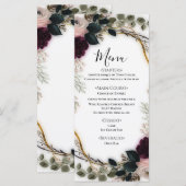 Velvet Plum Garden Floral Greenery Wedding  Menu (Voorkant / Achterkant)