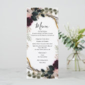 Velvet Plum Garden Floral Greenery Wedding  Menu (Staand voorkant)
