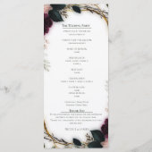 Velvet Plum Garden Floral Greenery Wedding Menu (Achterkant)