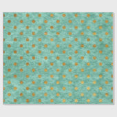 Velvet Polka Tiny Golden Stippen Blauwgroen Aqua T Cadeaupapier (Vlak)