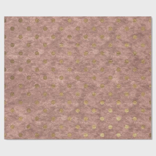 Velvet Polka Tiny Golden Stippen Blush Pastel Roze Cadeaupapier (Vlak)