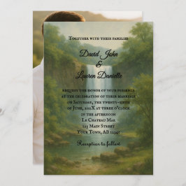 Velvet Rapids Photo Wedding Invitation Kaart