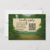 Velvet Rapids QR Code Wedding RSVP Kaart (Voorkant)