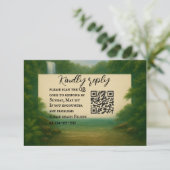 Velvet Rapids QR Code Wedding RSVP Kaart (Staand voorkant)