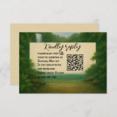Velvet Rapids QR Code Wedding RSVP Kaart (Voorkant / Achterkant)