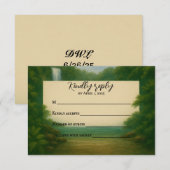 Velvet Rapids Wedding RSVP Card (Voorkant / Achterkant)