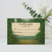 Velvet Rapids Wedding RSVP Card Kaartje (Staand voorkant)