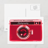 Velvet Red Camera Photography Business Briefkaart (Voorkant / Achterkant)