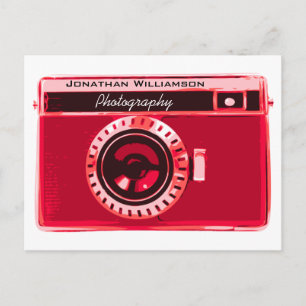 Velvet Red Camera Photography Business Briefkaart