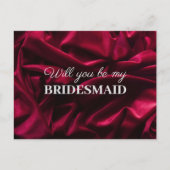 Velvet Red Silk zal mijn bruidsmeisje Briefkaart z (Voorkant)
