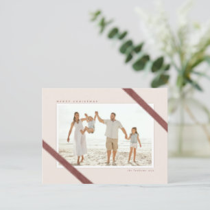 Velvet Ribbon geaccentueerd Kerstfoto ontwerp Briefkaart