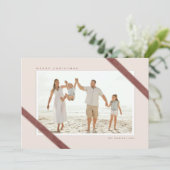 Velvet Ribbon geaccentueerd Kerstfoto ontwerp Kaart (Staand voorkant)