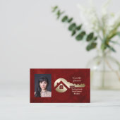 Velvet Scarlet Gold Key Real Estate Business Card Visitekaartje (Staand voorkant)