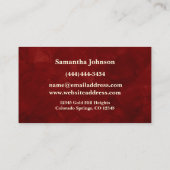 Velvet Scarlet Gold Key Real Estate Business Card Visitekaartje (Achterkant)