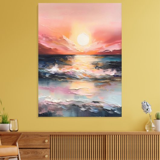 Velvet Sunset Over the Sea  Canvas Afdruk (Insitu (Woonkamer))