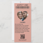 Velvet Thunder Rock ’n’ Roll Wedding Ticket Kaart (Achterkant)