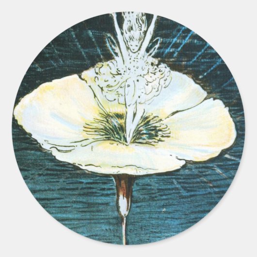 Velveteen Konijnenfee bloem ronde sticker (Voorkant)