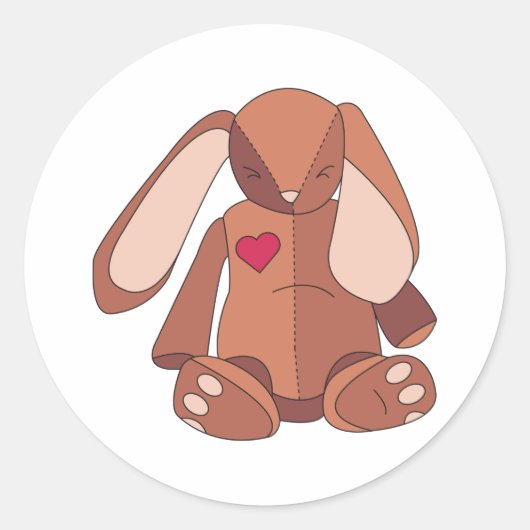 Velveteen Rabbit Ronde Sticker (Voorkant)