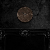 Velvety Bronze Damask | Bruin Barok Grunge Rond Ronde Klok
