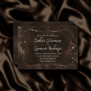 Velvety Bronze Damask Bruine barokgrunge Kaart