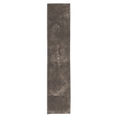 Velvety Bronze Damask | Bruine barokgrunge Korte Tafelloper (Voorkant)